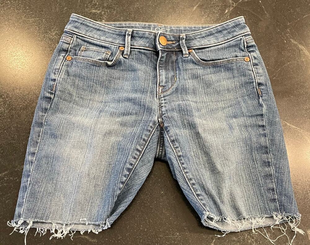 LOFT Outlet curvy skinny jean Short cut-off's 2P